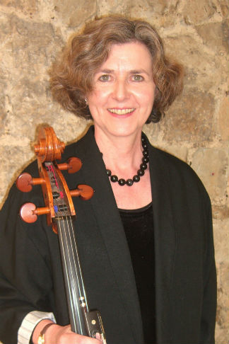  Anita Strevens holding a Cello