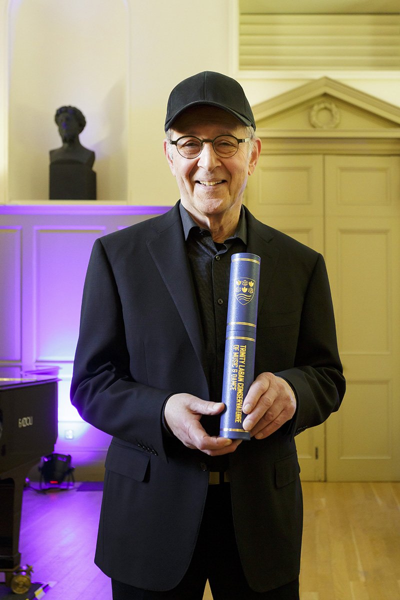 Composition legend Steve Reich with his Honorary Fellowship