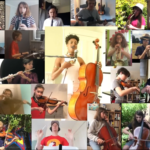 Screenshot from video showing musicians in grid