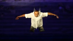 Dave Toole performing aerial solo at 2012 Paralympics